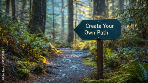 Create Your Own Path Forest Trail Sign Motivational