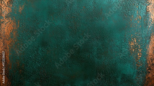 Dark emerald green blending into deep bronze, with a distressed, vintage texture like tarnished metal