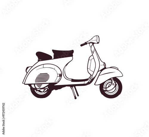 vintage scooter illustration