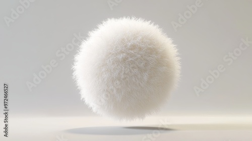 A soft, round shape that looks like a ball, made with a fluffy, 3D texture that seems to be floating in the air.