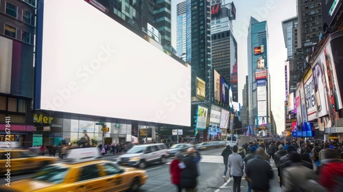 Blank billboard in Times Square, New York City.