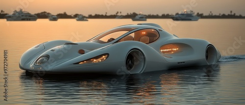 Futuristic Speedboat Design in Water