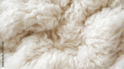 cozy wool texture in creamy white tones closeup of luxuriously soft and fluffy sheeps wool creating a warm inviting background perfect for winterthemed designs