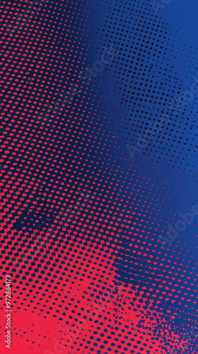 A blue and red background with a lot of dots