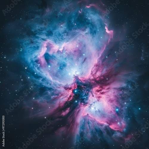 Cosmic Clouds Vibrant Colors Of Orion Nebula (Messier 42, M42, NGC 1976) In Deep Space.