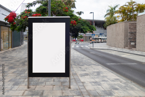 Blank billboard mock up in the street