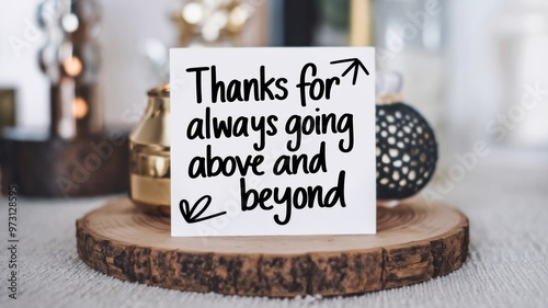 Stylish Thank You Card: 'Thanks for always going above and beyond'