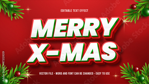 Merry christmas editable text effect 3d mock up