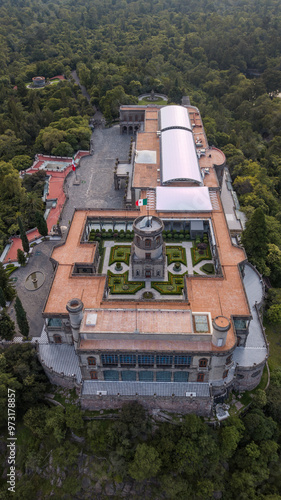 Aerial view of Chapultepec Castle in Mexico City