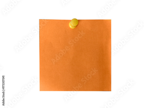 blank note paper with push pin png transparent background web use