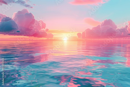 A vibrant sunrise reflecting on tranquil waters creates a mesmerizing morning landscape