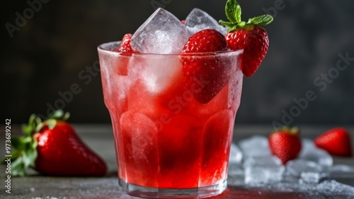  Refreshing summer delight with strawberries and ice