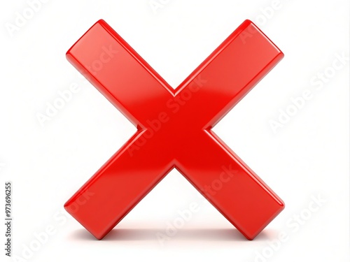 A bold, red "X" symbol overlaid on a white background, conveying rejection, negation, or cancellation, often used to