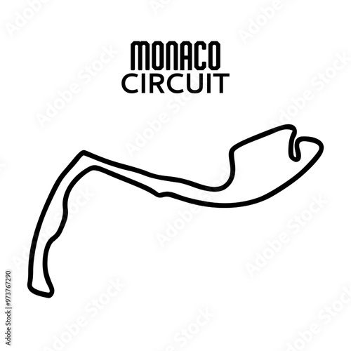 monaco circuit for motorsport and autosport. grand prix race track. vector illustration 