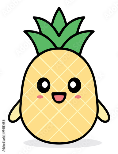 Uśmiechnięty ananas ilustracja