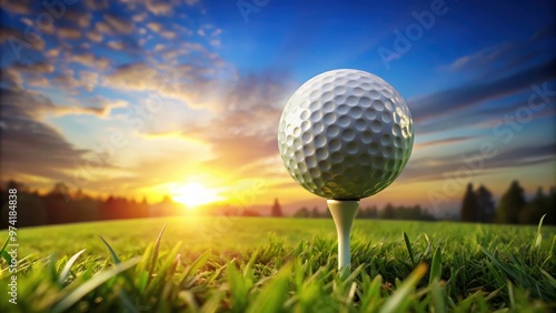 Golf ball placed on tee ready for action