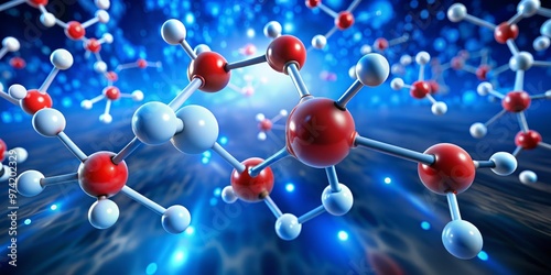 Illustration of the chemical structure of formic acid (CH2O2), a colorless liquid, featuring atom bonds and molecular