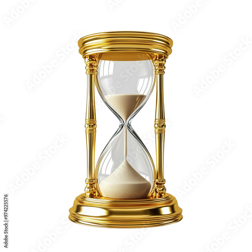 Elegant hourglass with golden frame, symbolizing time management and the passage of time in a visually appealing way.