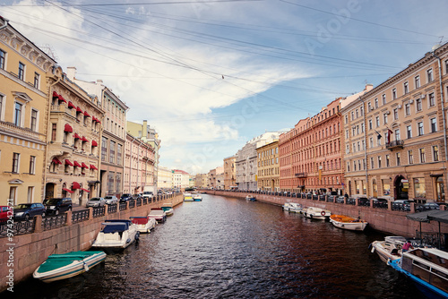 Embankment of channel in Saint Petersburg, Russia