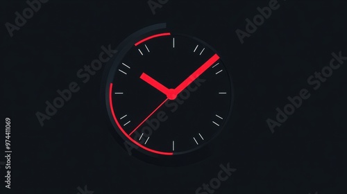 A simple clock icon with a red second hand moving rapidly, representing urgency and fast-paced action