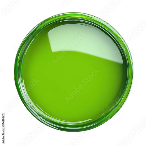 Green shiny button isolated