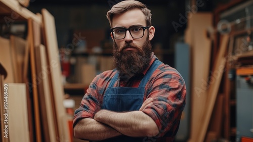 Small biz worker at furniture factory