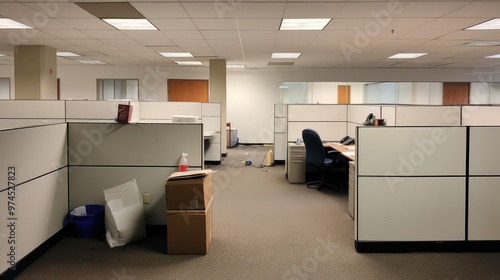 cubicle empty office white