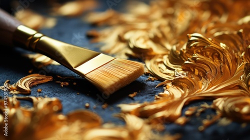 ing gold paint brush