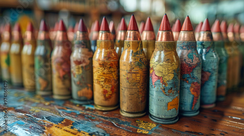 World map bullets symbolizing global disarmament efforts