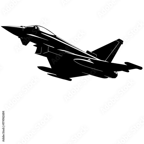 Jet fighter , military aircraft silhouette