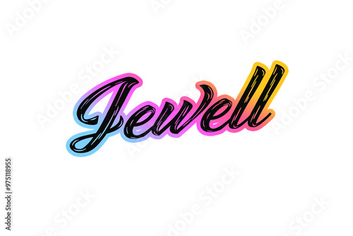 The name “Jewell” written in a stylized colorful retro font