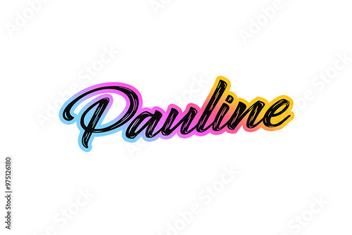 The name “Pauline” written in a stylized colorful retro font