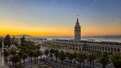 Sunset at the marina in San Francisco