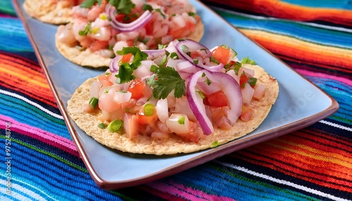 Delicious Mexican Shrimp Ceviche Tostadas