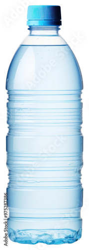 PNG Blue plastic water bottle white background refreshment drinkware.