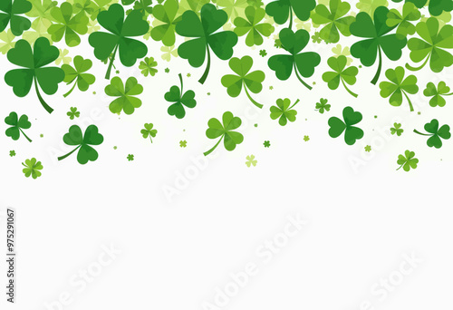 Green Shamrock Pattern Background 