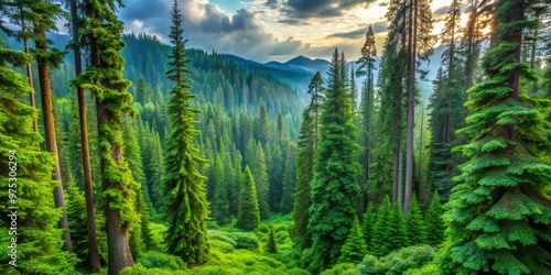 In the Pacific Northwest, emerald foliage, towering conifers, and radiant undergrowth converge in a tapestry of natural