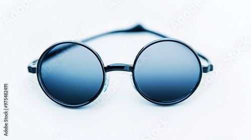 Spy Glasses on a White Background with a Sleek, Minimalist Design. This image highlights a pair of sophisticated spy glasses, featuring a discreet and modern look, perfect for covert activities 