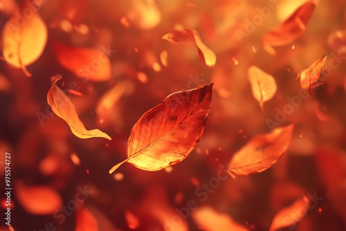 Animated falling leaves with a gentle, swirling motion, creating an empty space in the middle for text or branding