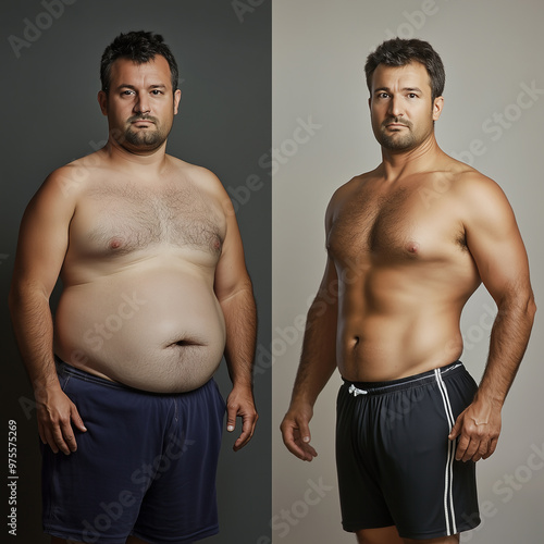 man before and after