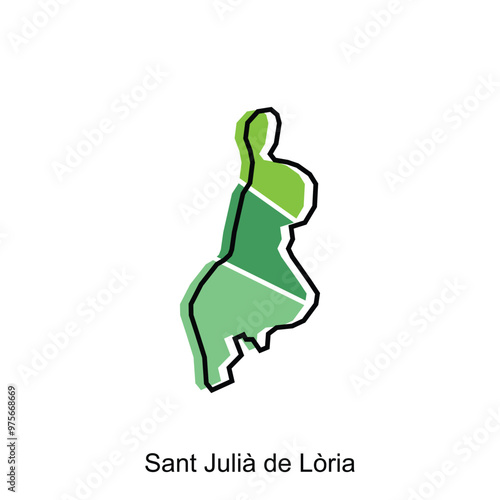 Sant Julia de Loria Map, vector map of Andorra Country with outline and colorful style map design, suitable for your company