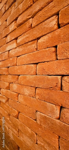 Brick wall with rustic texture and high relief