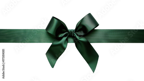 Green ribbon and bow transparent background