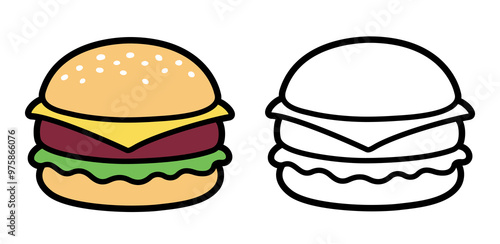 Cartoon cheeseburger icon