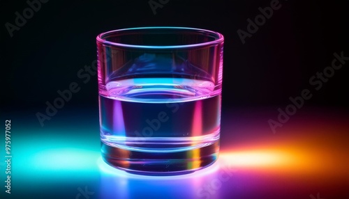 glass of water transformed into a mesmerizing glow of three soothing colors elevates the simplicity of every sip with gentle magical light