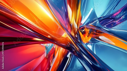 Bold abstract background with sharp lines and vibrant colors creating a sense of motion and energy.