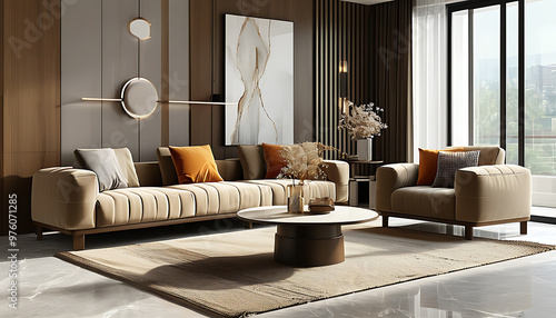 Modern style furniture with brownish beige color combinations