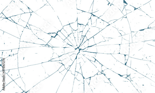 Broken transparent glass vector template for a design background. Texture