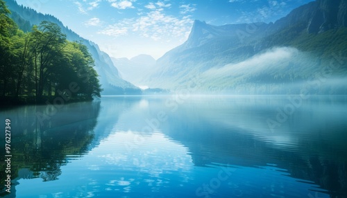 Soothing blue nature background reflecting the beauty of the natural world in tranquil hues, ideal