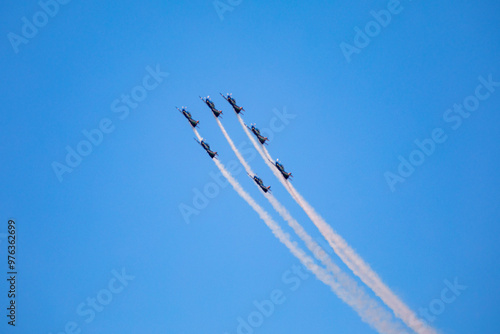 Traditional Brazilian Smoke Squadron, consisting of 3 Super Tucano A-29 Turboprop aircraft